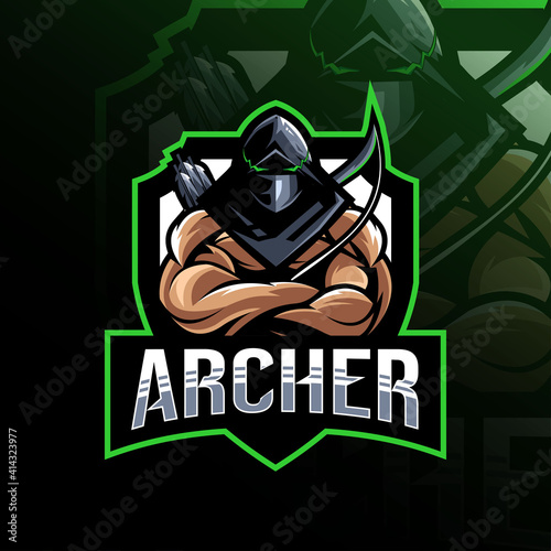 Archer mascot logo esport template
