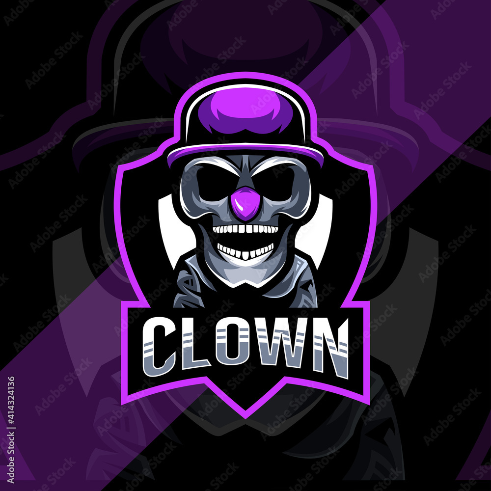Clown cute mascot logo esport template Clown cute mascot logo esport template