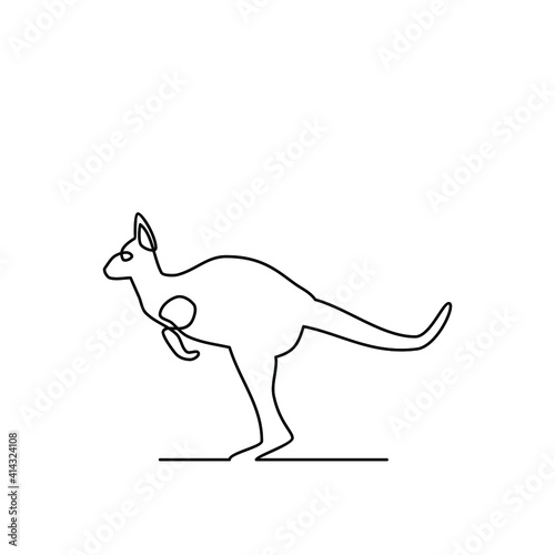 drawing of Kangaroo animal. Templates for your designs. Vector illustration