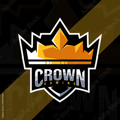 Crown gaming mascot logo template
