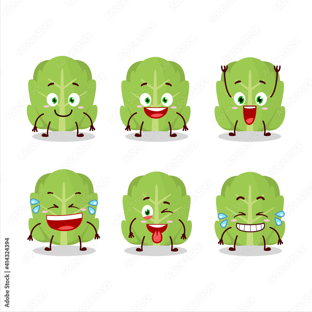 Cartoon character of cabbage with smile expression Cartoon character of cabbage with smile expression