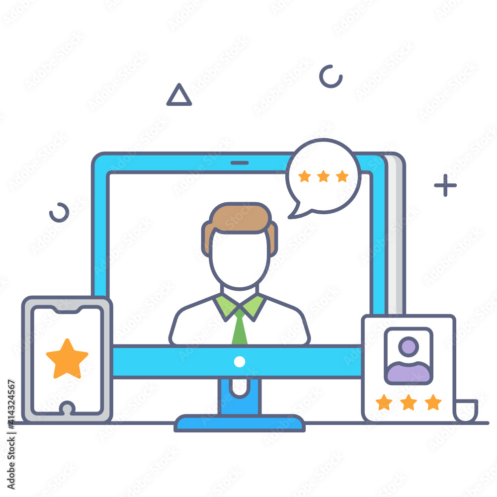 Customer feedback vector in flat line conceptual icon
Customer feedback vector in flat line conceptual icon