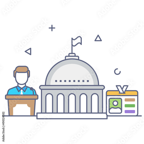 
A us congress conceptual icon design
