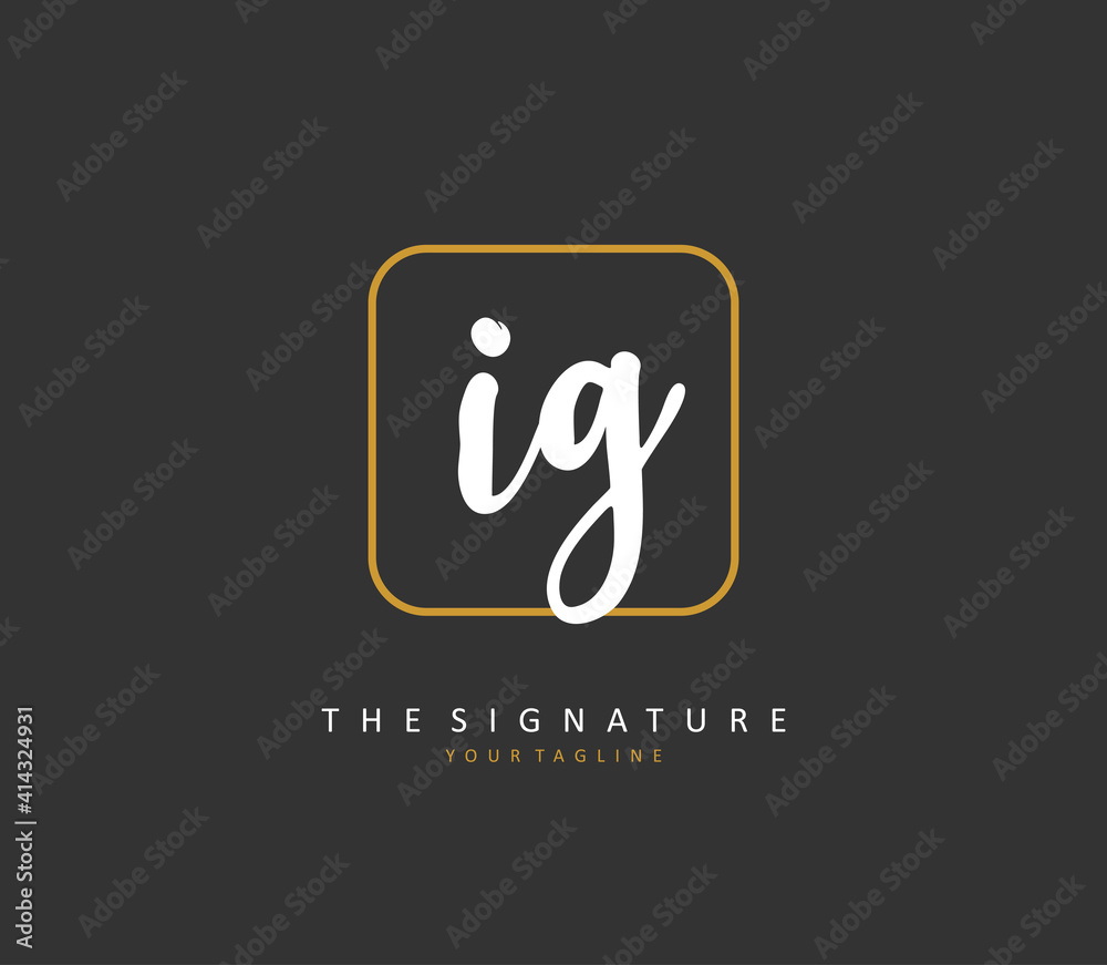 IG Initial letter handwriting and signature logo. A concept handwriting initial logo with template element. IG Initial letter handwriting and signature logo. A concept handwriting initial logo with template element.
