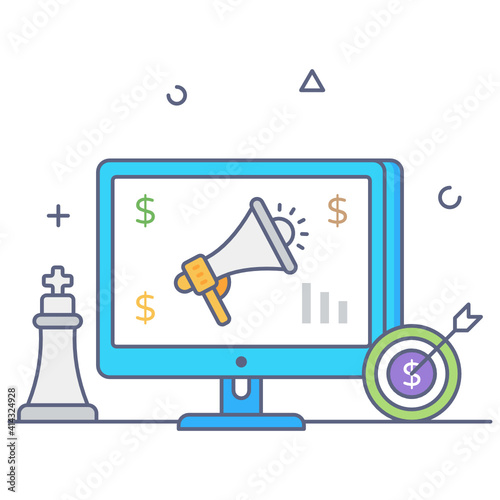 Wallpaper Mural 
Digital marketing strategy icon, flat design
 Torontodigital.ca