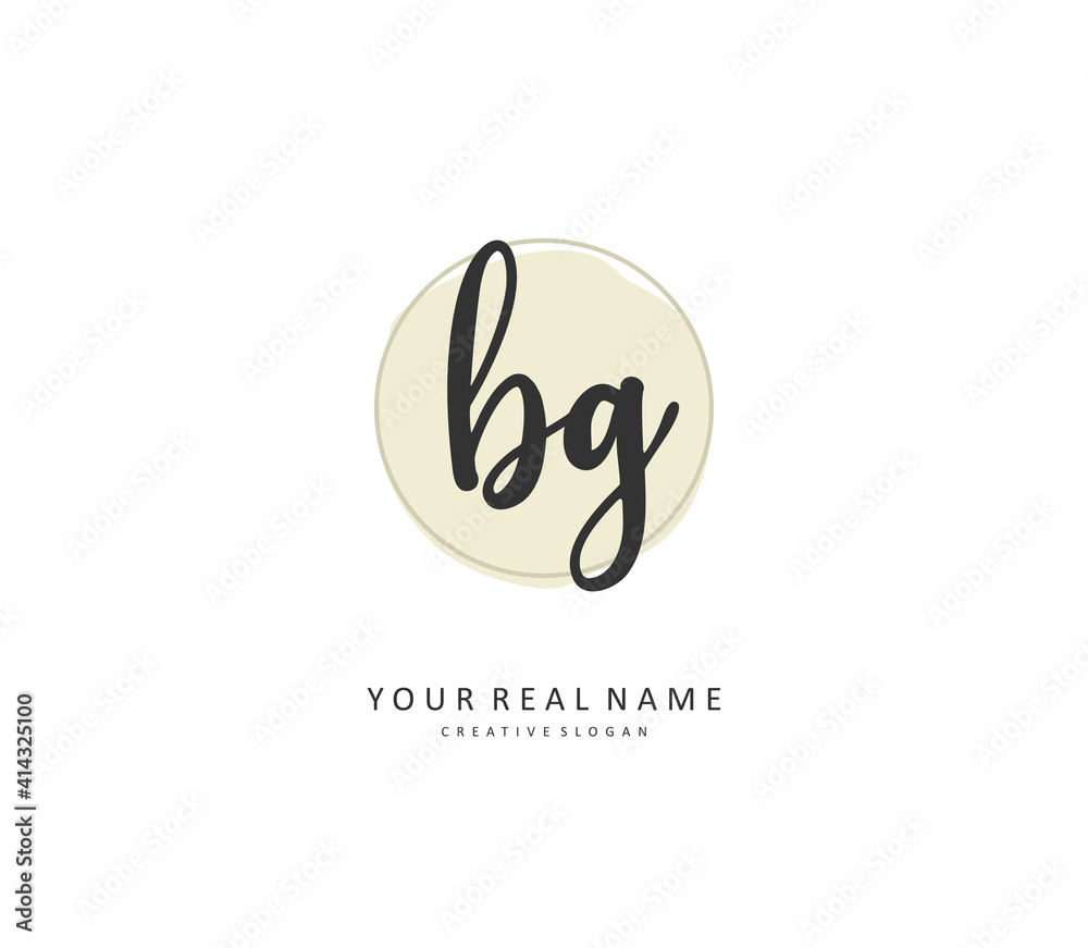 BG Initial letter handwriting and signature logo. A concept handwriting initial logo with template element. BG Initial letter handwriting and signature logo. A concept handwriting initial logo with template element.
