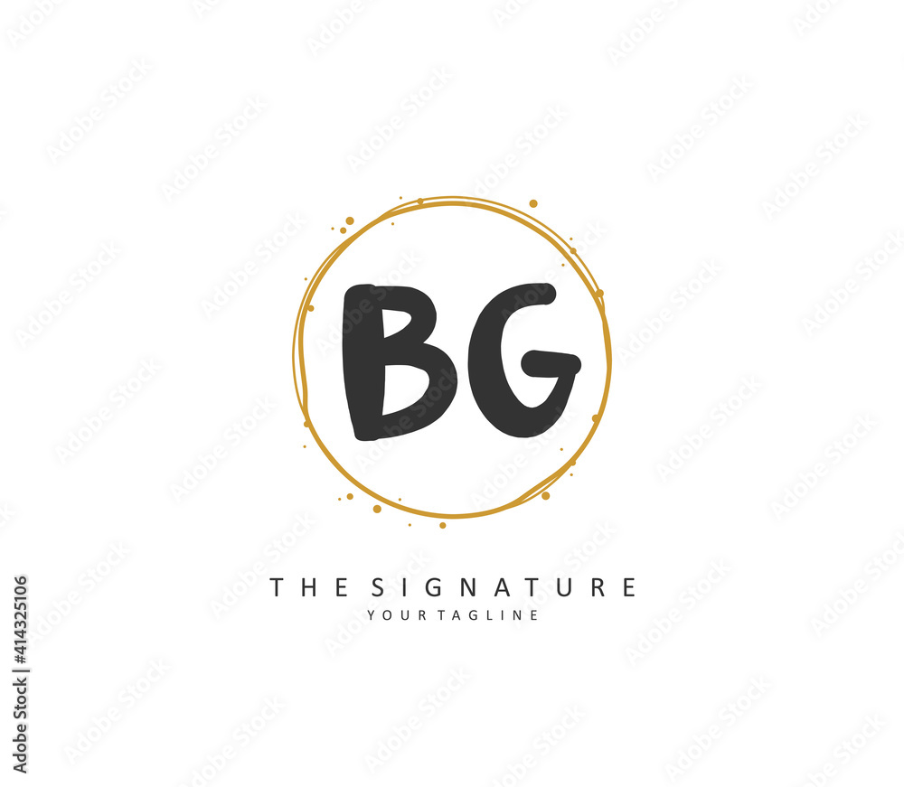 BG Initial letter handwriting and signature logo. A concept handwriting initial logo with template element. BG Initial letter handwriting and signature logo. A concept handwriting initial logo with template element.