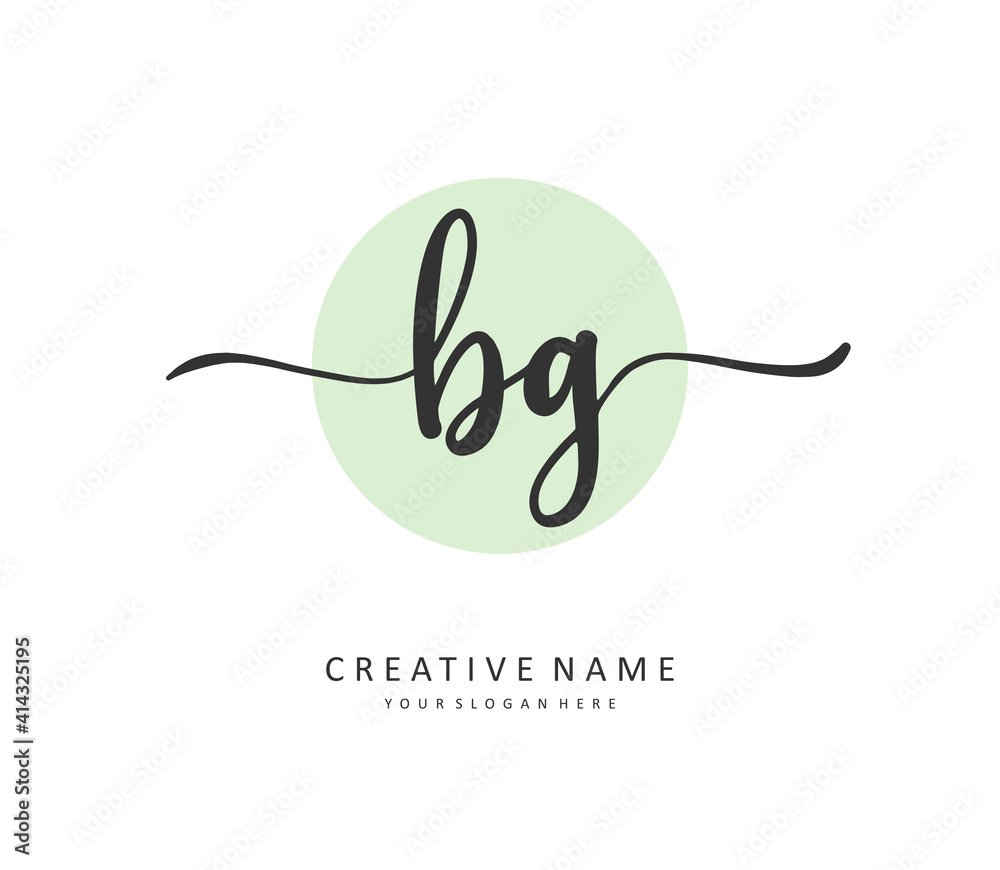 Obraz premium BG Initial letter handwriting and signature logo. A concept handwriting initial logo with template element.