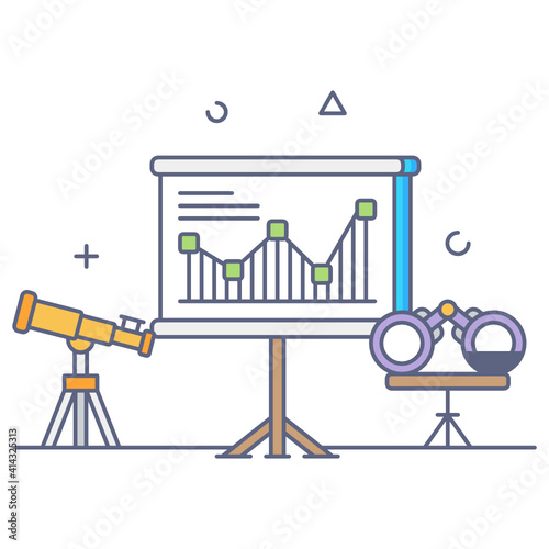 
Modern design icon of conceptual flat outline style of business forecast 
