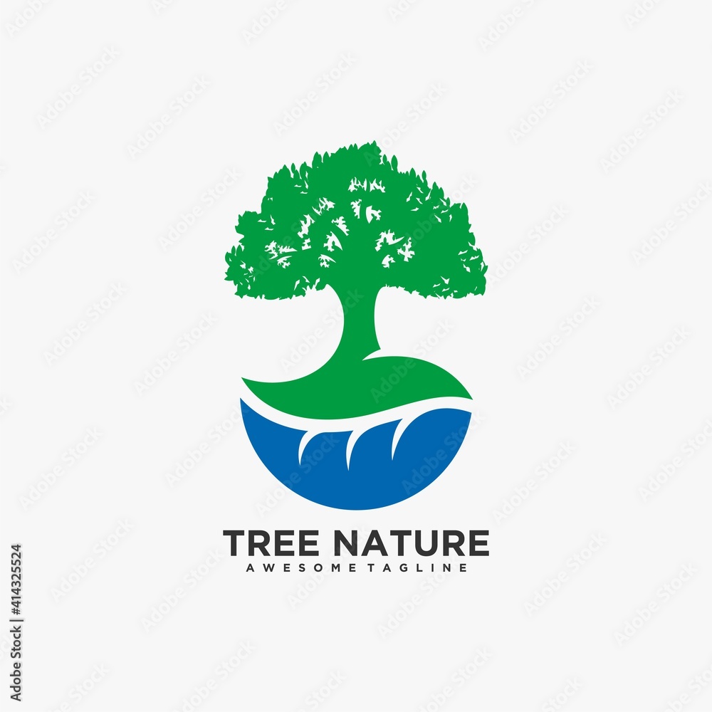 Obraz premium Tree nature logo design vector