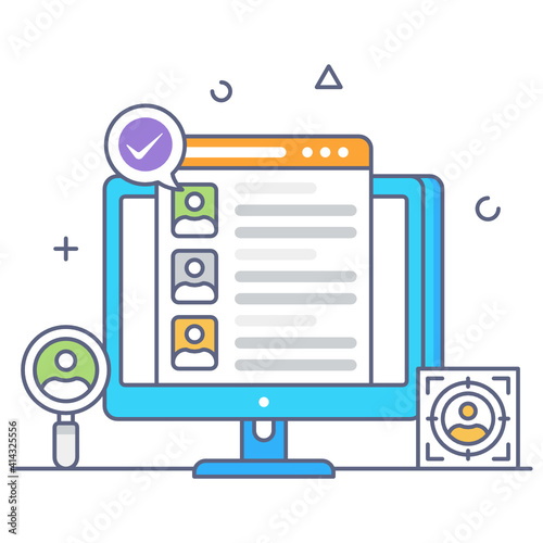 
Talent hunt flat concept icon design
