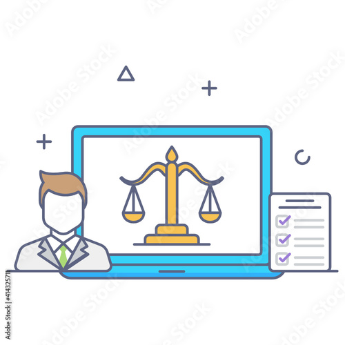 
Legal advisor vector flat outline design
