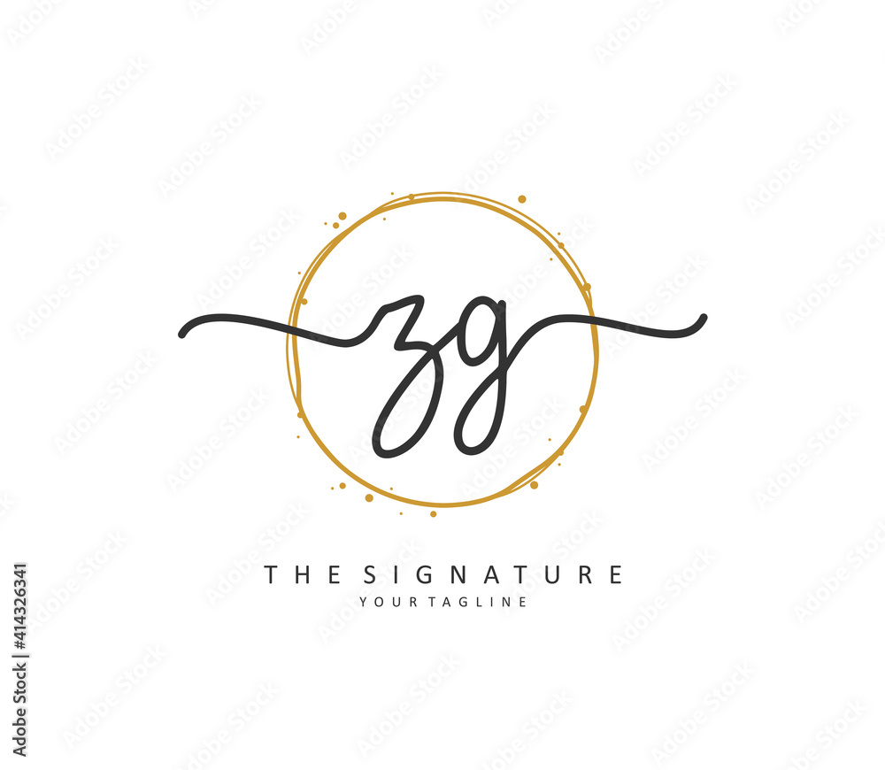 ZG Initial letter handwriting and signature logo. A concept handwriting initial logo with template element. ZG Initial letter handwriting and signature logo. A concept handwriting initial logo with template element.