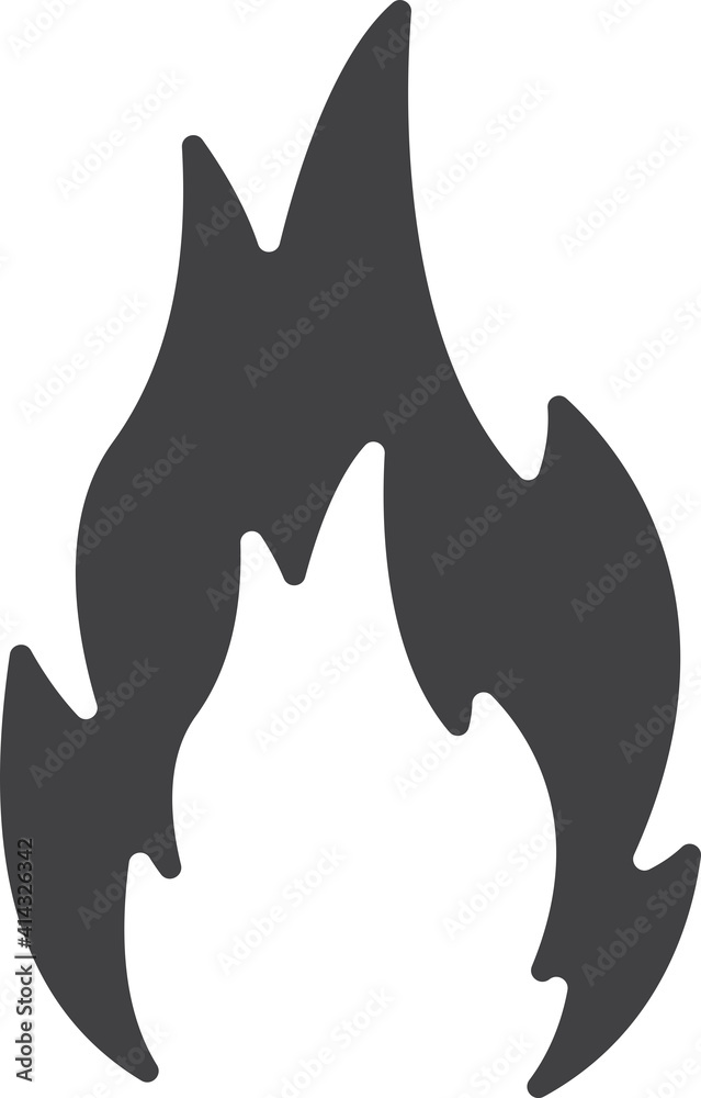 Fire icon vector, Black icon isolated on white background. Fire flame silhouette. Simple icon. Fire icon vector, Black icon isolated on white background. Fire flame silhouette. Simple icon.