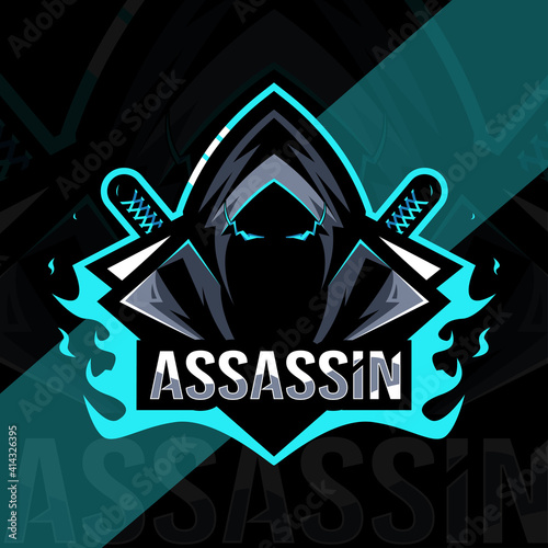 Assassin mascot logo esport template design