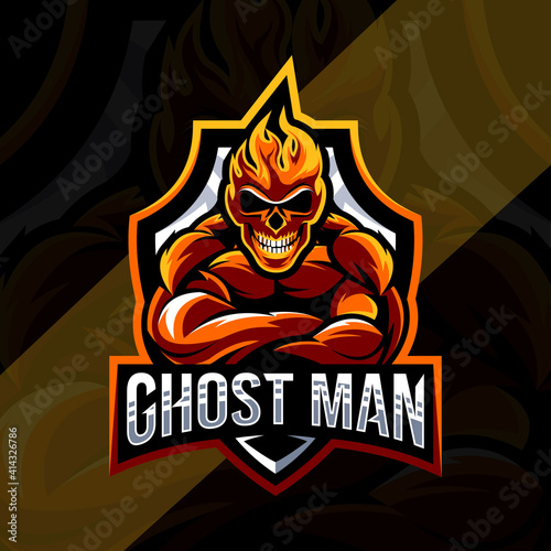 Ghost man mascot logo esport design