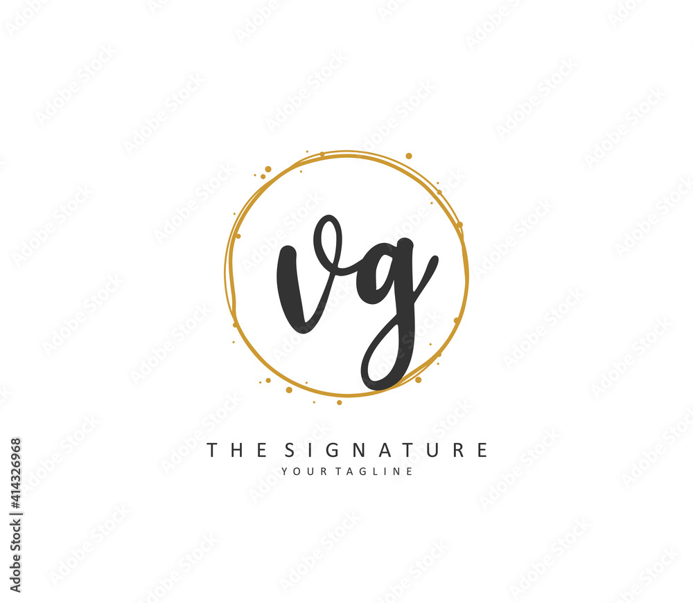 VG Initial letter handwriting and signature logo. A concept handwriting initial logo with template element. VG Initial letter handwriting and signature logo. A concept handwriting initial logo with template element.