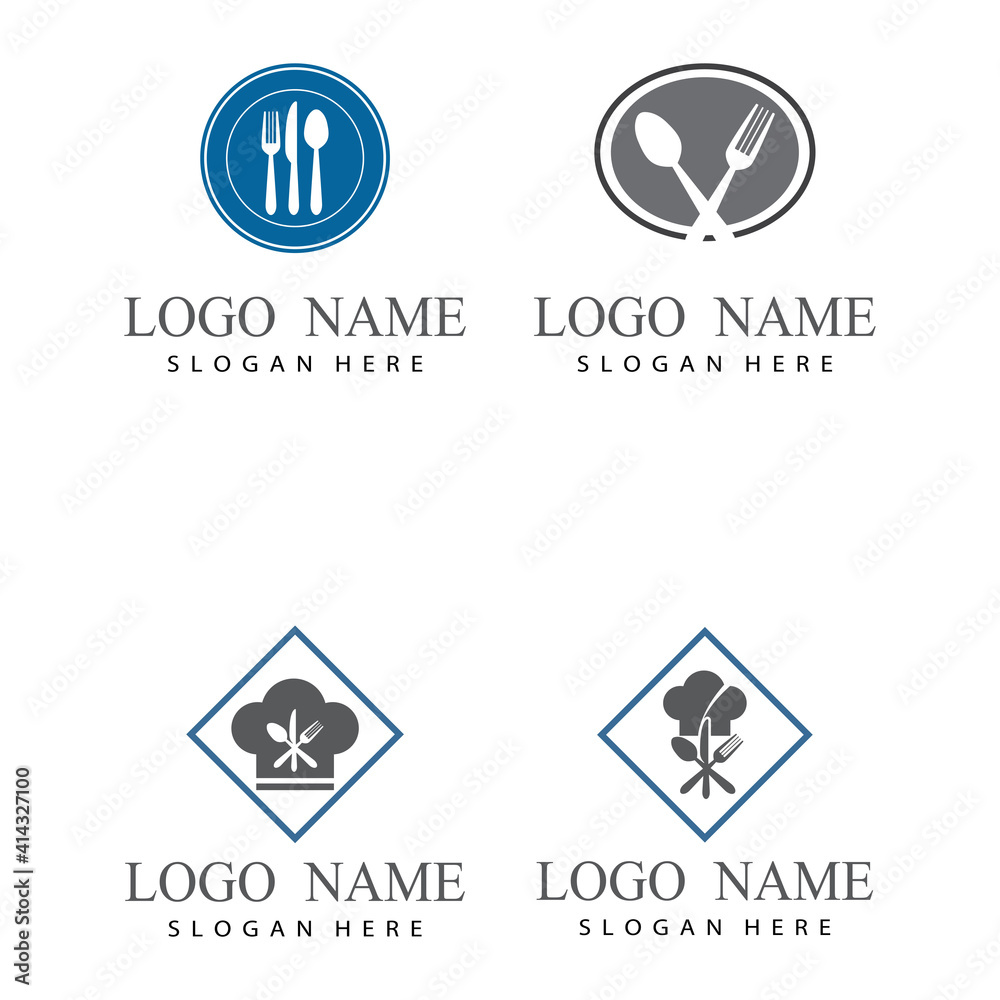 spoon and fork logo template illustration spoon and fork logo template illustration