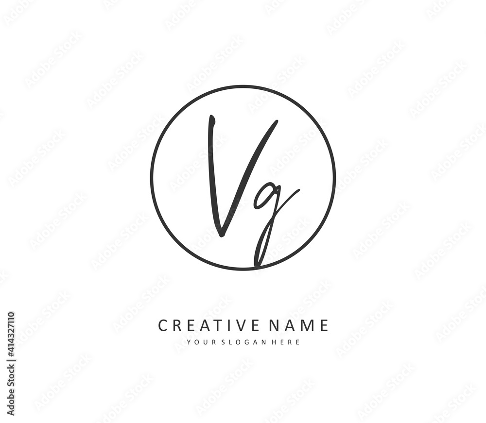 VG Initial letter handwriting and signature logo. A concept handwriting initial logo with template element. VG Initial letter handwriting and signature logo. A concept handwriting initial logo with template element.