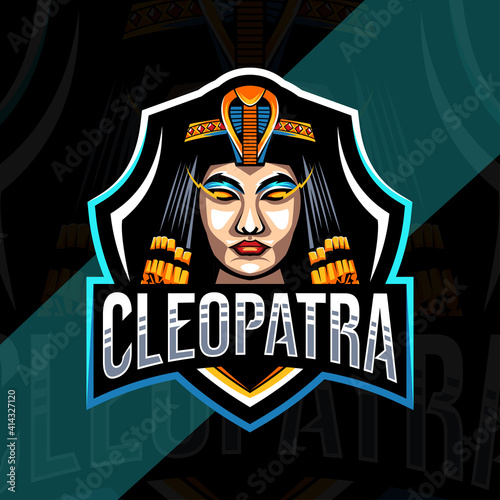 Cleopatra mascot logo esport design