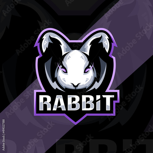 Rabbit angry mascot logo esport design