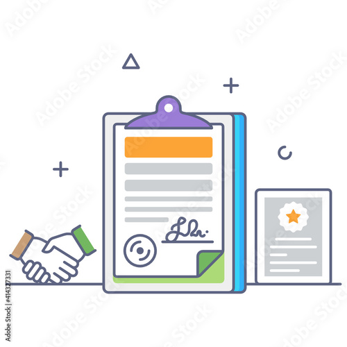
A colorful flat outline design of business forecasting icon
