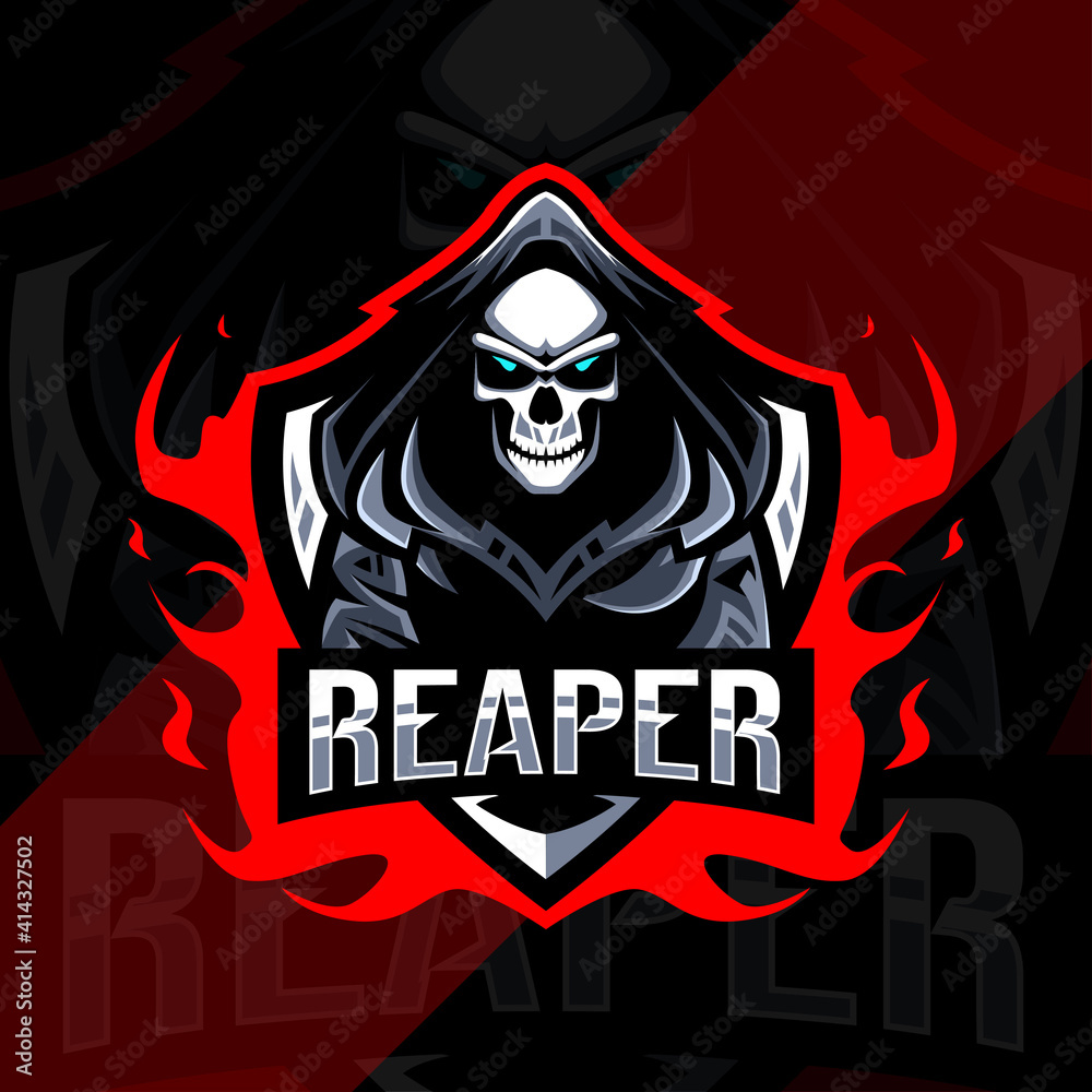 Cute reaper mascot logo esport design