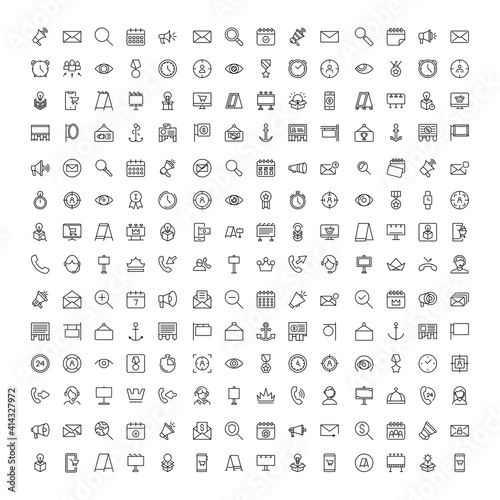 Marketing line icon set. Collection of high quality black outline logo for mobile concepts and web apps. Marketing set in trendy flat style. Vector illustration on a white background