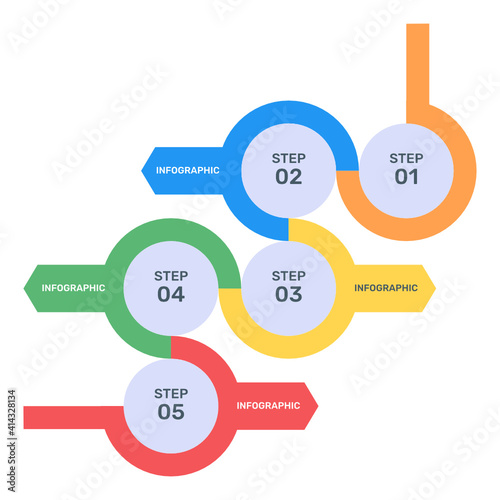 
Timeline diagram icon in flat design
