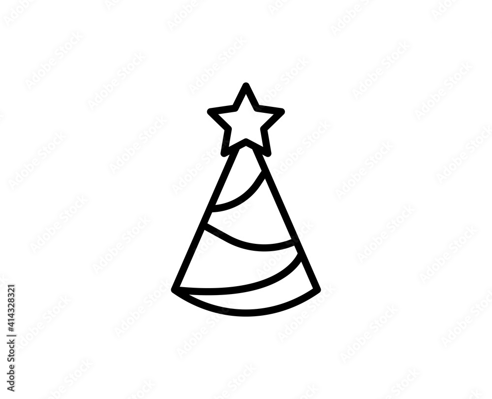 Party hat premium line icon. Simple high quality pictogram. Modern outline style icons. Stroke vector illustration on a white background. Party hat premium line icon. Simple high quality pictogram. Modern outline style icons. Stroke vector illustration on a white background.