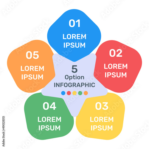 
A trendy flat icon denoting floral diagram
