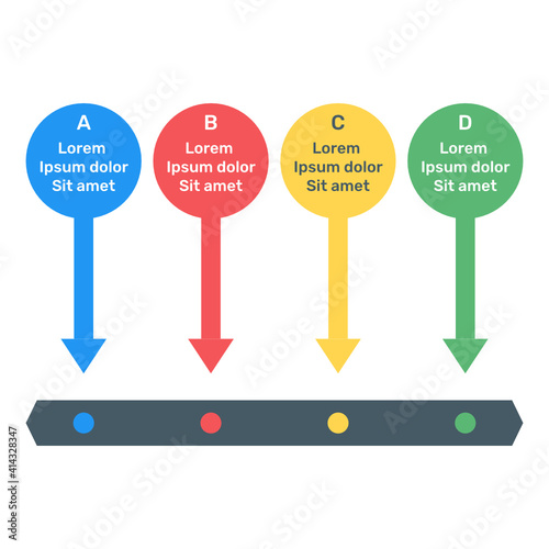 
Timeline diagram icon in flat design
