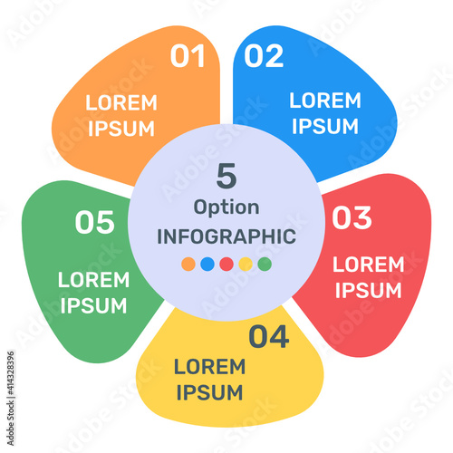 
A round infographic icon in flat editable design
