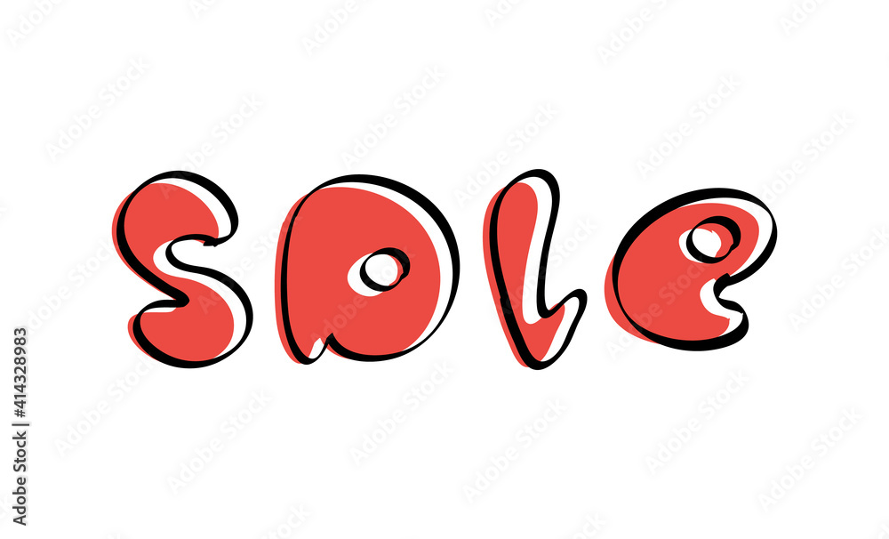 Lettering SALE on a white background. Freehand doodle style font. For T-shirts and postcards. Vector. Lettering SALE on a white background. Freehand doodle style font. For T-shirts and postcards. Vector.