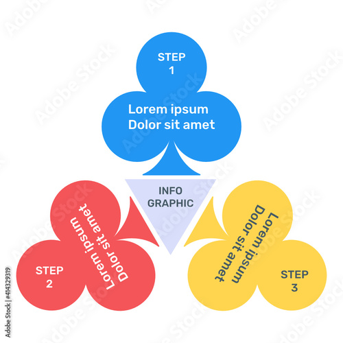 
Round steps infographic icon in flat design
