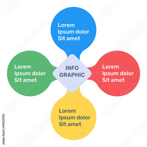 Business data representation through arrows infographic in flat icon