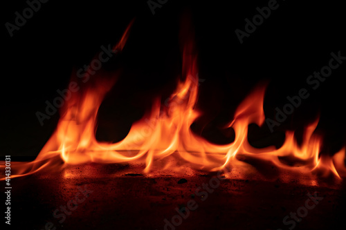 Fire flames on black background © PRASERT