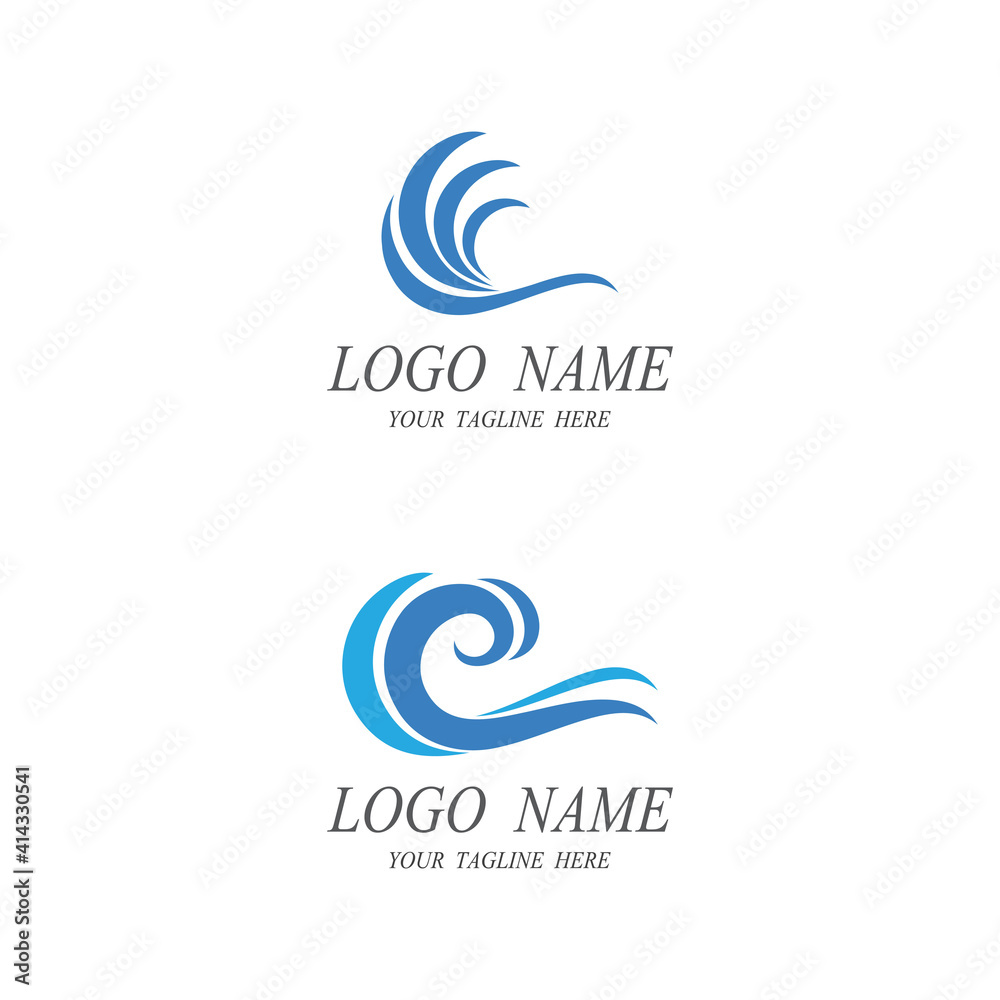 Water wave icon vector illustration design logo