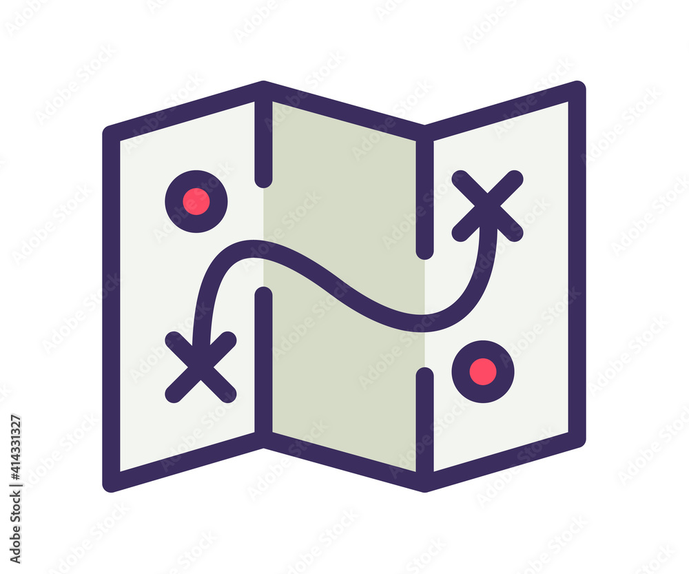 Fototapeta premium plan time line route single isolated icon with filled line style