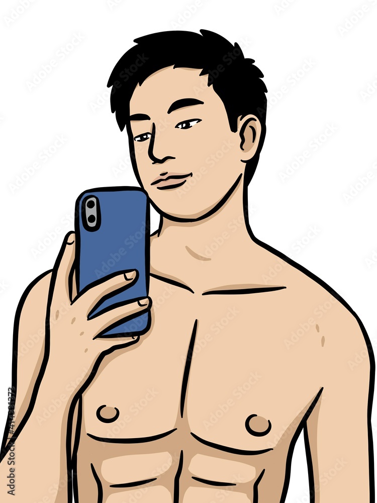 Fototapeta premium cartoon cute man on white background