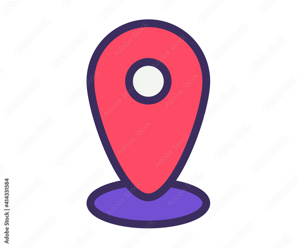 location mark pin single isolated icon with filled line style