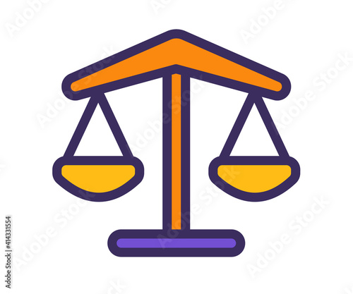 law justice legal fair single isolated icon with filled line style