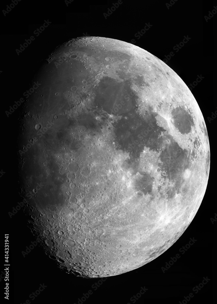 High resolution telescope photograph of the moon. High resolution telescope photograph of the moon.