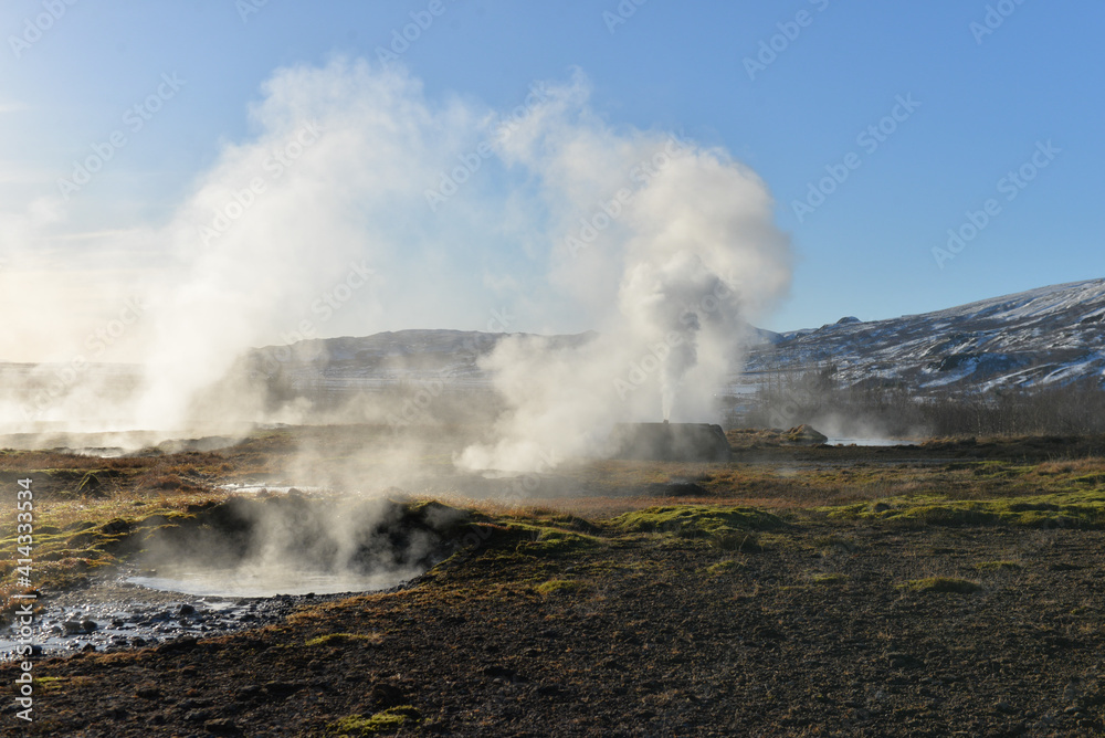 geyser at park in Iceland