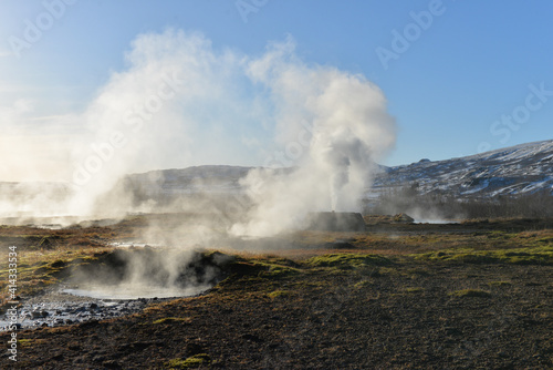 geyser at park in Iceland