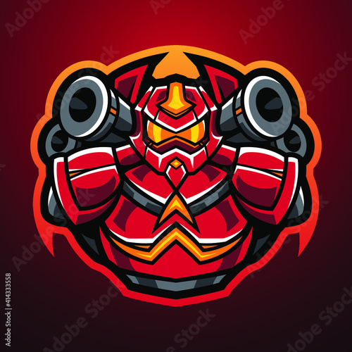 Robot esport mascot logo design