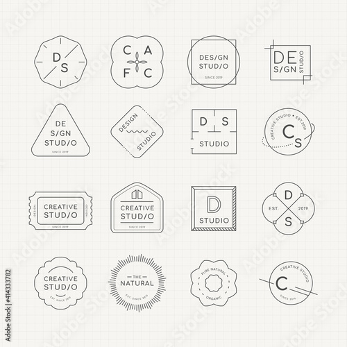 Minimal logo badge design vector set