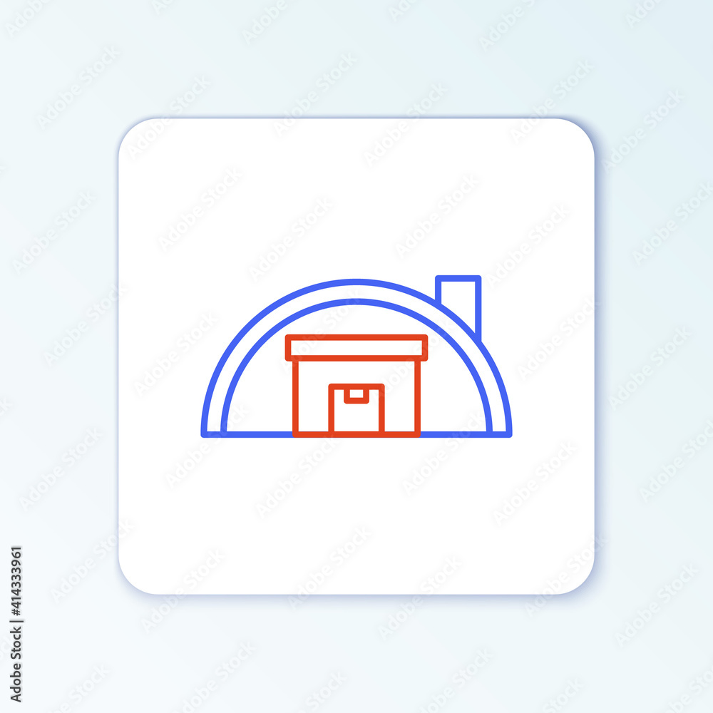 Line Warehouse icon isolated on white background. Colorful outline concept. Vector. Line Warehouse icon isolated on white background. Colorful outline concept. Vector.