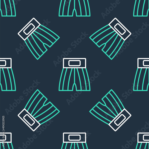 Line Boxing short icon isolated seamless pattern on black background. Vector.