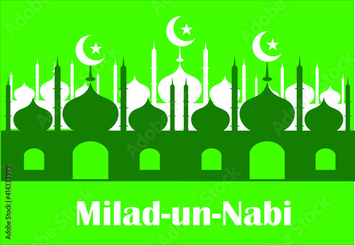 Milad-un-Nabi ,birthday of the Prophet Muhammad (peace be upon him), celebration poster, greeting card,Vector illustration